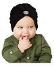 SYGA Toddler Baby Warm Knit Cap Baby Striped Woolen Hat- Black