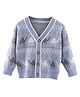Little Surprise Box Full Sleeves Camel Troop Design Detailed Cardigan Sweater - Blue
