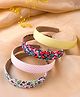 Yellow Chimes Pack Of 4 Floral Checks Printed Hair Bands - Multi Colour
