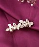 Yellow Chimes Pearl Butterfly Detailed Pearl Embellished French Barrette Hair Clip - White