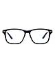 Intellilens Square Blue Cut Computer Glasses for Eye Protection  With Zero Power Anti Glare & Blue Light Filter  UV Protection Eye Glasses 54-16-140 - Shiny Black