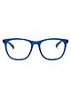 Intellilens Round Computer Glasses for Eye Protection Zero Power Anti Glare & Blue Light Filter Glasses Blue Cut Lenses 52-18-140 - Matte Blue