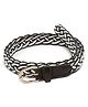 Childway Twisted Design Pentagon Pin Buckle Closure Belt - White & Black