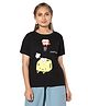 TeenTrums Half Sleeves Bread & Toaster Graphic Printed Tee - Black