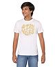 TeenTrums Half Sleeves Stay Weird Text Foil Printed Tee - White