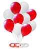 AMFIN Beautiful Royal Metallic Balloons Red & White - Pack of 100