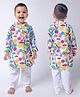 KNITROOT Holi Theme Full Sleeves Colour Splash Bucket Printed Kurta Pajama Set - Multi Colour