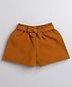 Aww Hunnie  Banana Crape Style Solid Shorts With Side Pockets - Mustard Yellow