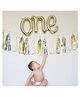 AMFIN One Letter Foil Balloon Combo with Party Decorative Tassels Garland First Birthday Decorations Pack of 4 - Golden Silver & White