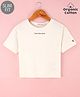 Calvin Klein Oragnic Cotton Half Sleeves Slim Fit T-Shirt  Logo Print - White