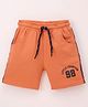 ToffyHoue Knee Length Shorts Text Print - Orange