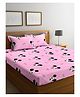 FABINALIV Kids Double Bedsheet with 2 Pillow Covers 210 TC Polycotton Cartoon  Pink