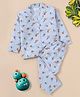 Funkrafts Full Sleeves Dino Printed Shirt & Pajama Set - Blue