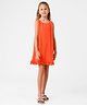 Kate & Oscar Sleeveless Accordion Pleated Flared Dress - Orange