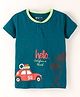 Bodycare Half Sleeves Cotton T-Shirt Car Print  - Blue