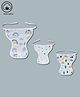LazyToddler Muslin  Nappy Set of 3 Medium Rainbow Print - White