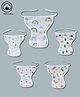 LazyToddler Muslin  Nappy Set of 5  Small  Rainbow Print - White