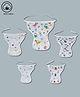 LazyToddler Muslin  Nappy Set of 5  Small  Dino Print - White