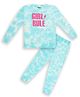 Unicorns Full Sleeves Pastel Crumple Tie & Dye With Thunder Sign Printed Coordinating Set - Blue