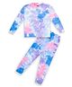Unicorns Full Sleeves Pastel Crumple Tie & Dye With Thunder Sign Printed Coordinating Set - Blue & Pink
