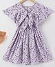 Ed-a-Mamma Rayon Sustainable Half Sleeves Dress Floral Print- Purple