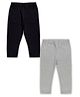 Kiddopanti Pack Of 2 Solid Capri Leggings - Black & Grey