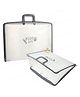 FunBlast Portfolio File Folder with Handle and Zipper Lock - White
