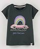 Ollypop Cotton Sinker Half Sleeves Tee Car Print - Carbon Grey