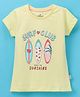 Ollypop Cotton Sinker Half Sleeves Tee Surfboard Print - Lemon Yellow