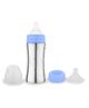Chinmay Kids Stainless Steel Feeding Bottle No Plastic With Internal Marking For Infant - 250 ml Blue
