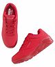 Skechers Uno Ice Casual Lace Up Solid Shoes- Red