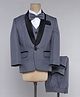 Jeet Ethnics Full Sleeves Solid 5 Piece Coat Suit - Grey