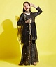 Cherry & Jerry Three Fourth Sleeves Sequin Embellished Kurta & Sharara With Dupatta - Black