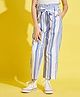 Cherry & Jerry Paperbag Waist Detailed Balanced Striped Cigarette Trousers - Peach