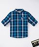 Ed-a-Mamma Cotton Woven Sustainable Full Sleeves Checks Shirt - Blue