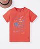 Ed-a-Mamma Cotton Sustainable Half Sleeves T-Shirt Text Print - Orange