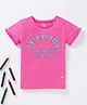 Ed-a-Mamma Sustainable Cotton Half Sleeves Text Printed T-Shirt - Pink