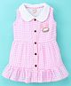 Wow Clothes Cotton Sleeveless Checked Frock- Pink