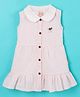 Wow Clothes Cotton Seersucker  Sleeveless Frock Bow Applique - Pink