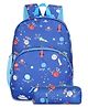 The Clownfish Cosmic Critters Series Printed Polyester 15 Litres School Bag with Free Pencil Staionery Pouch Dodger Blue - Height 15.3 Inch