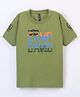Earth Conscious Half Sleeves Camp Damp Printed Tee  - Light Olive Green