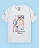 Earth Conscious Half Sleeves Text Blocks Printed Tee - White