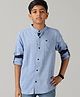 Kiddopanti Full Sleeves Abstract Printed Shirt - Light Blue