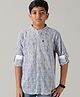Kiddopanti Full Sleeve Pin Striped Shirt - White & Blue