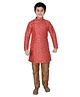 P-MARK Full Sleeves Embroidered Kurta & Pajama - Pink