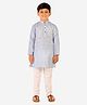 P-MARK Full Sleeves Candy Striped Cotton Kurta Pajama Set - Blue