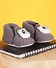Chiu Panda Applique Embellished Unisex Booties - Grey