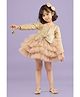 Foreverkidz Sequin & Tulle Net English Elegance Party Frock for Girls - GOLDEN