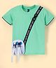 Little Kangaroos 100% Cotton Half Sleeves T-Shirt With Bag- Green