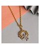 CLARA 925 Sterling Silver Gold Rhodium Plated Swiss Zirconia Alba Pendant Chain Necklace - Golden